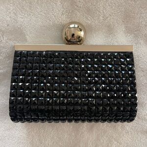 Kate Spade Black Clutch with Gold Clasp